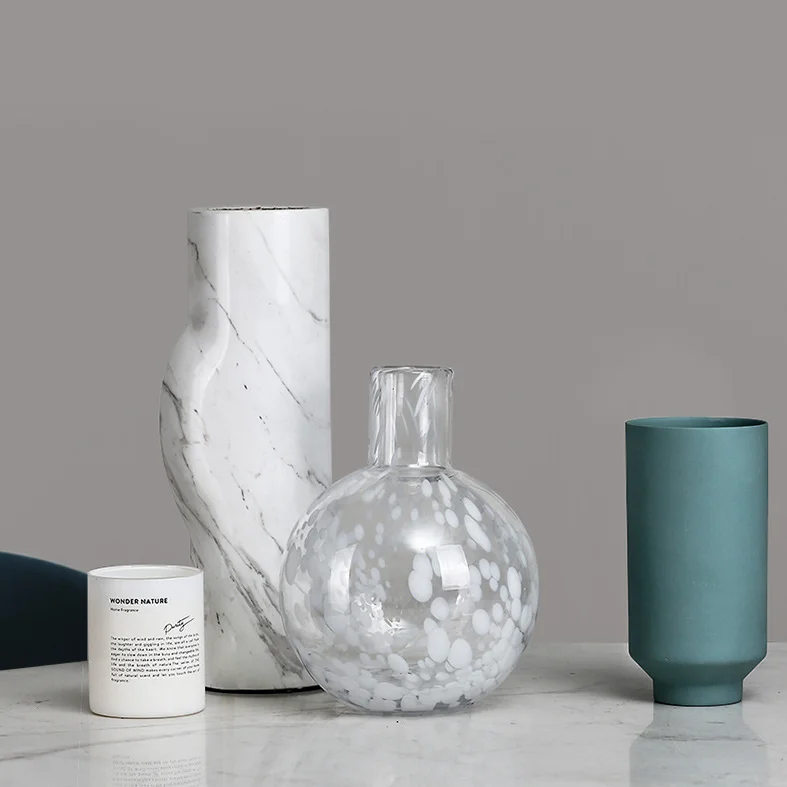 2021 Simple Living Room Light Luxury Soft Decoration Dry Flower Vase  Hydroponic Transparent Glass Vase Gifts home decoration