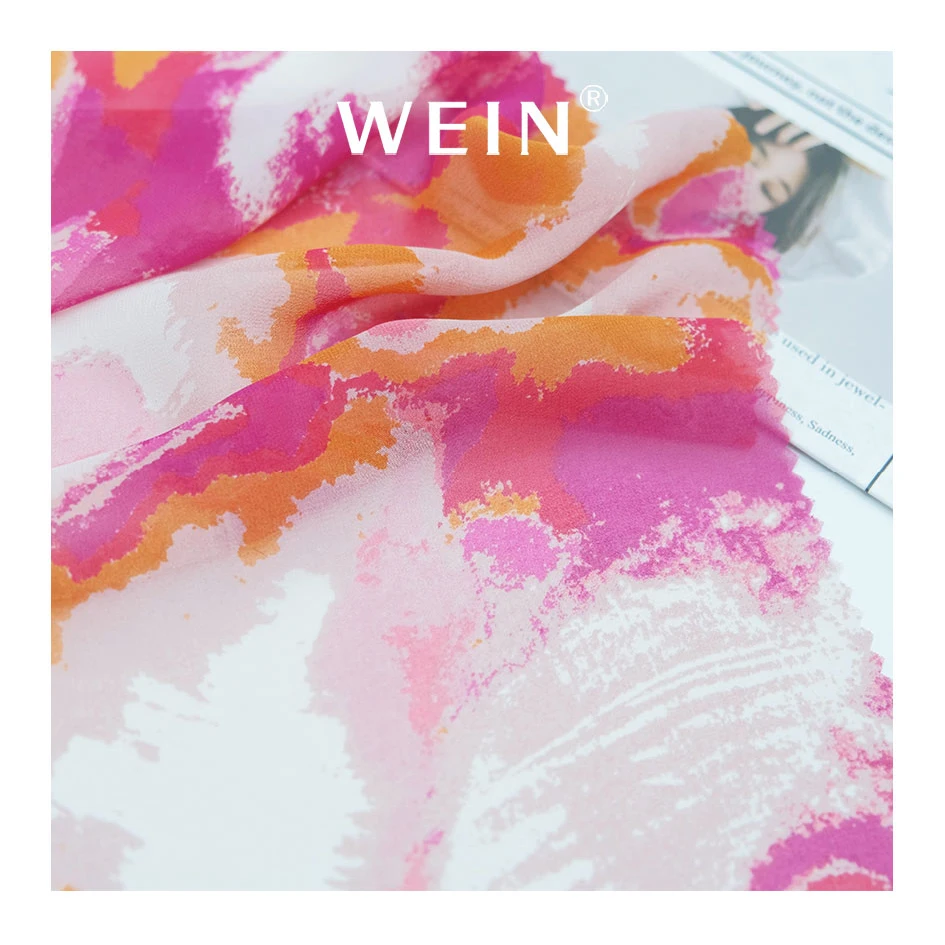 A05, текстильный материал для одежды, Шелковый шифон, жоржет, цифровая печать, дизайн, 100% полиэфирная ткань с принтом для одежды