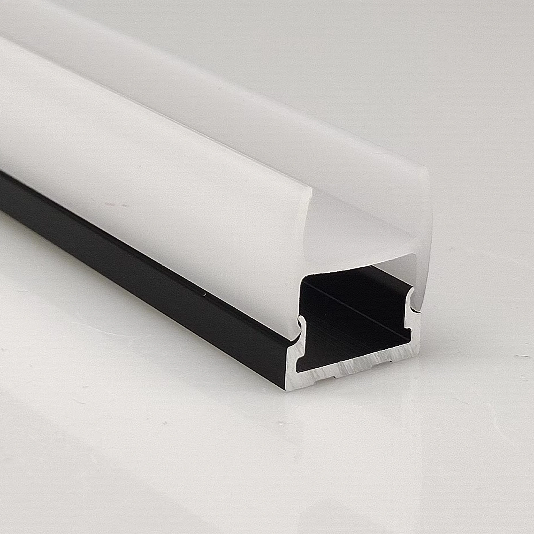 Aluminum LED profile display cabinet Cabinet light path laminated hard light strip aluminum profile 12mm glass shelf light