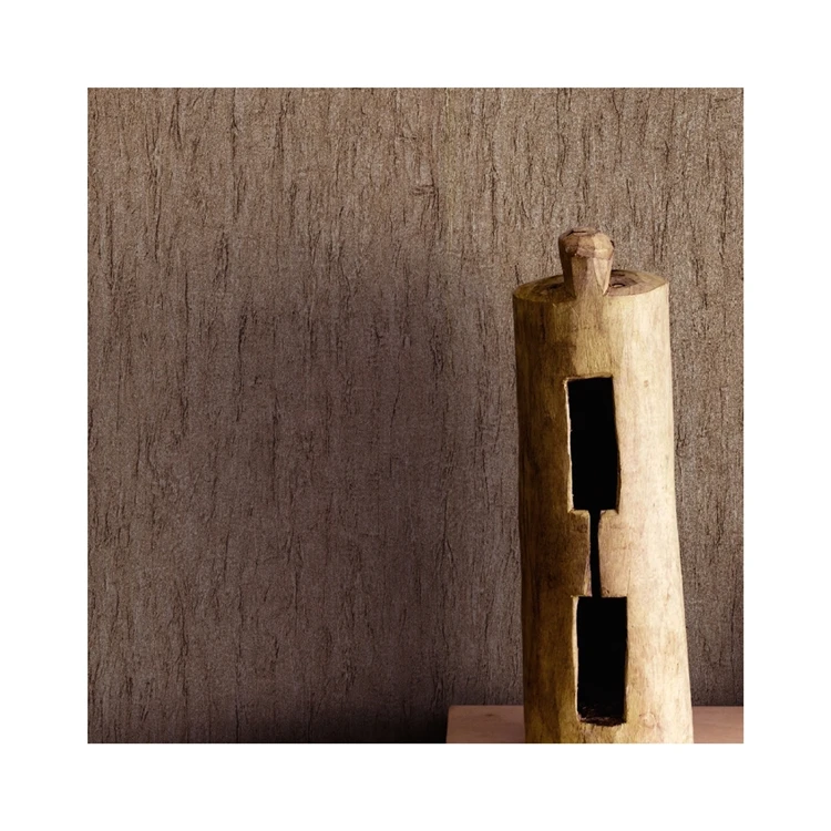 Wood Grain Pvc Wallpaper Natural Bohemian Natural Building Material Embossing High Quality Vinyl Wallpaper