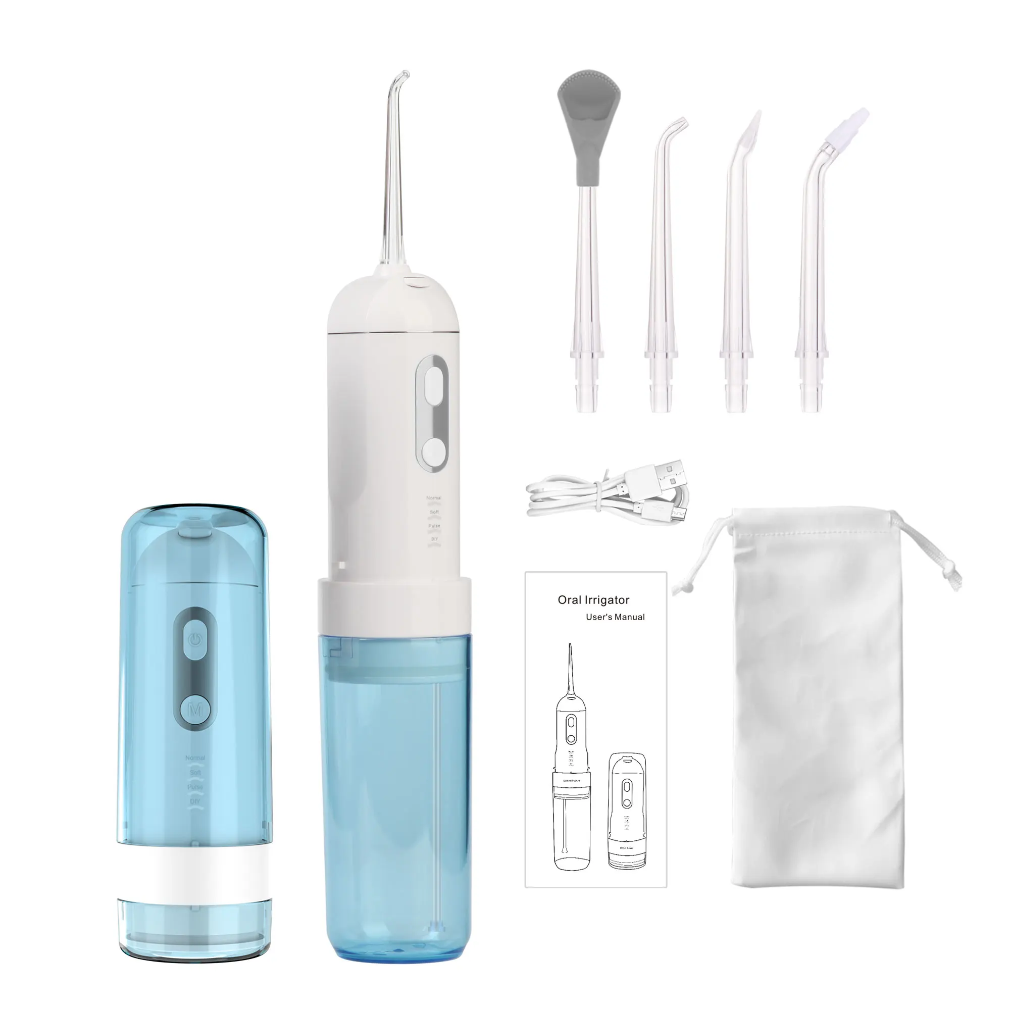 Manufacturer Water Flosser Teeth Cleaning Cordless Oral Irrigator With 3 modes 4 Jet Tips Tooth Flosser