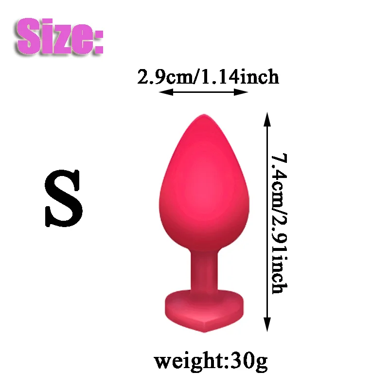 Anal Sex Product Pink Anal Plug Silicone Small Butt Plug Anal For Men Different Color Gem Sex Toy For Men Women