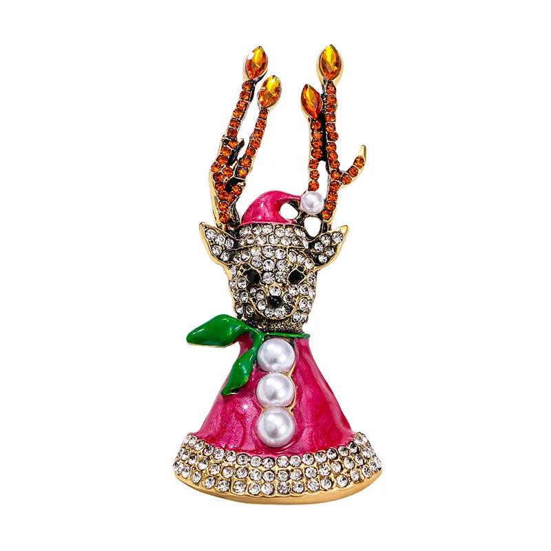 Manufacturer wholesale designer metal rhinestone fashion animal Christmas deer cufflinks pins buckles & corsage brooches  women