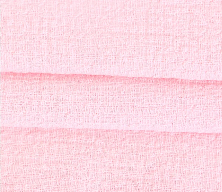 Cotton seersucker check cotton plain dyed fabric cotton  slubbed fabrics nicked yarn fabrics  for casual clothing baby