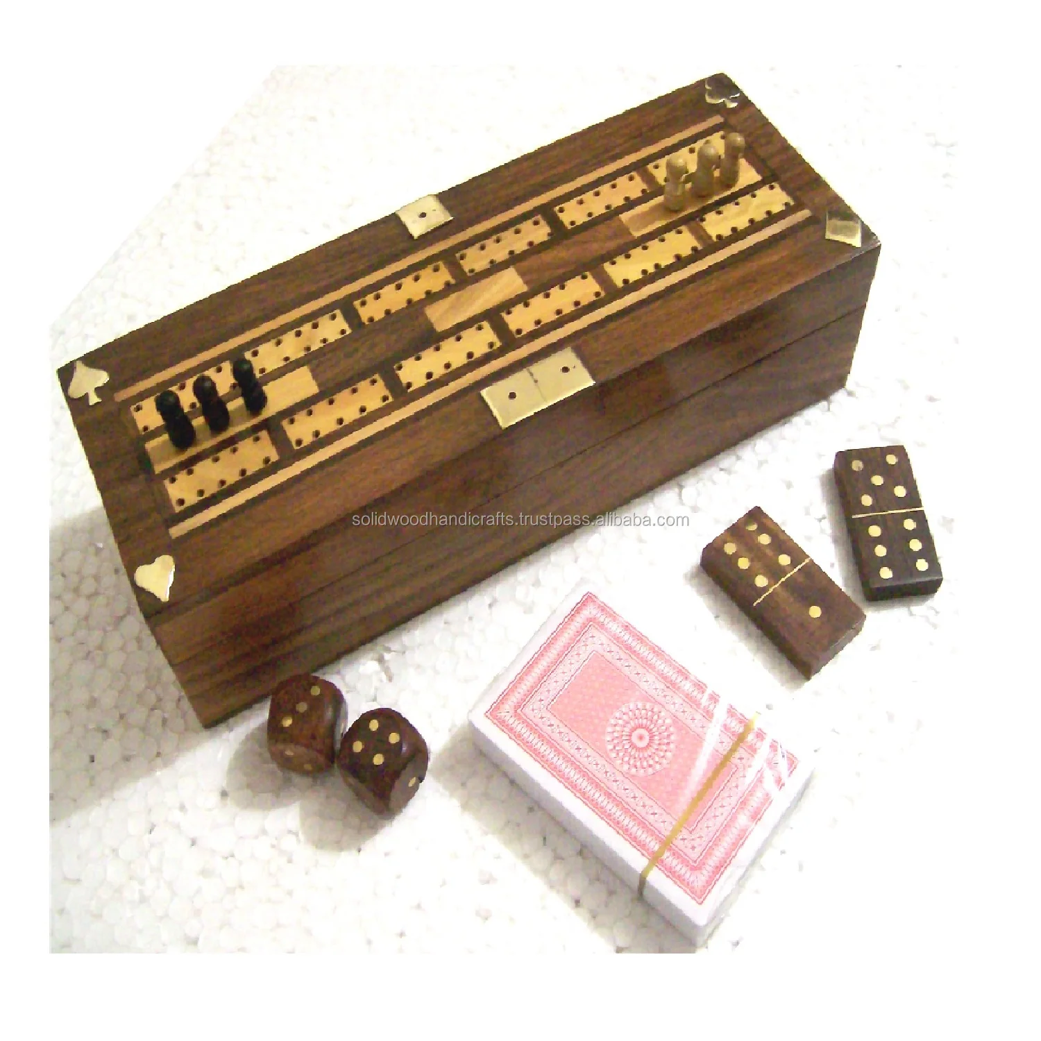 EXCLUSIVE MANGO WOODEN CRIBBAGE GAME OTHER GAMBLING ITEM WITH DARK BROWN COLOR FINISHING AND CUSTOMIZED SIZE