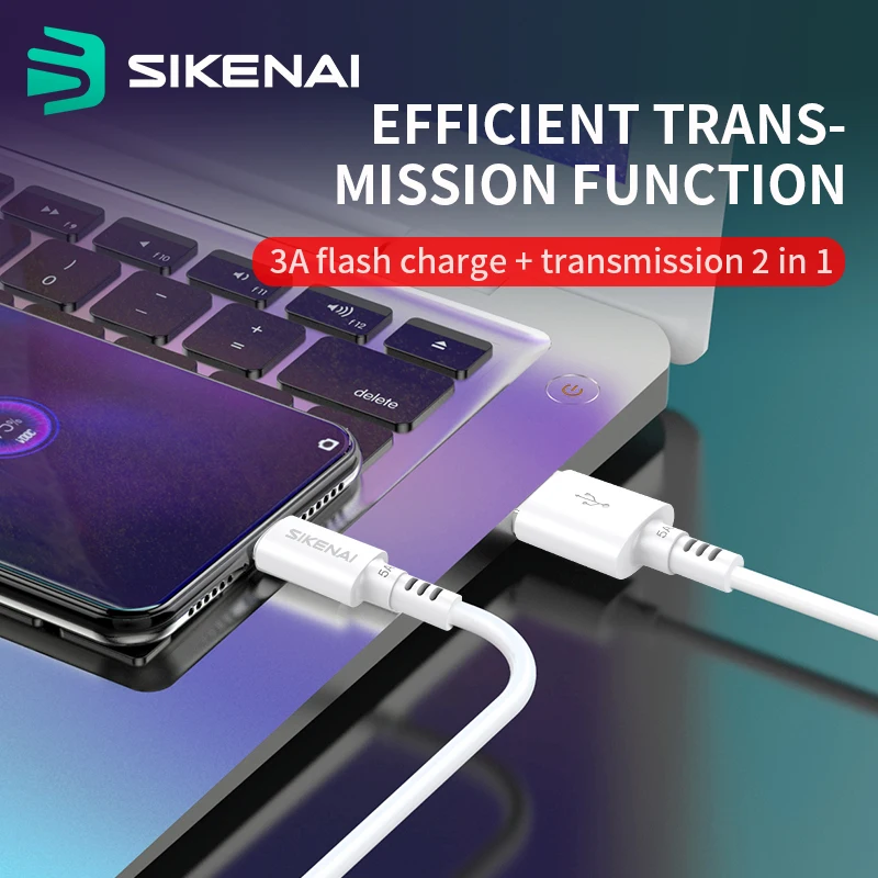 Sikenai Hot 2M 3A USB Type c кабель для быстрой зарядки