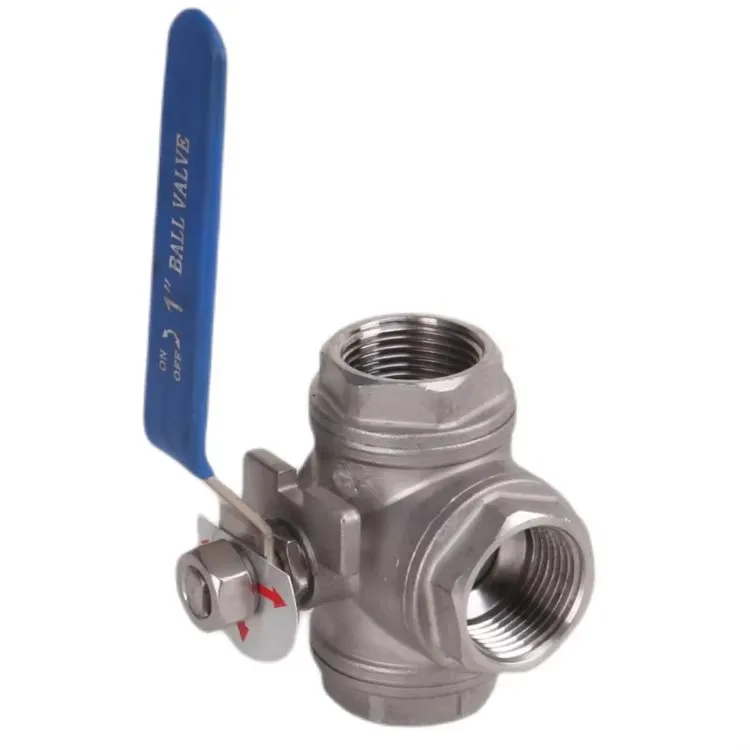 Flange or threaded stainless steel three-way ball valve with switch water diverter valve