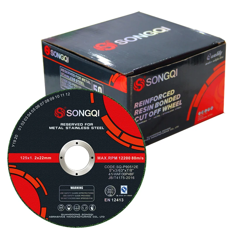 China High Quality SONGQI 125 mm 5 inch Cutting Wheel / Grinding Abrasive Cutting Disc for Metal  Stainless Cutting