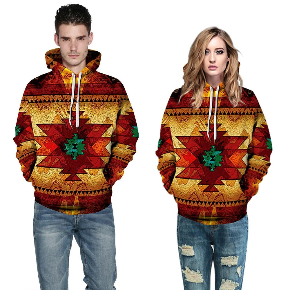 3D full print unisex hoodie Bohemian long sleeve print ultra David coat