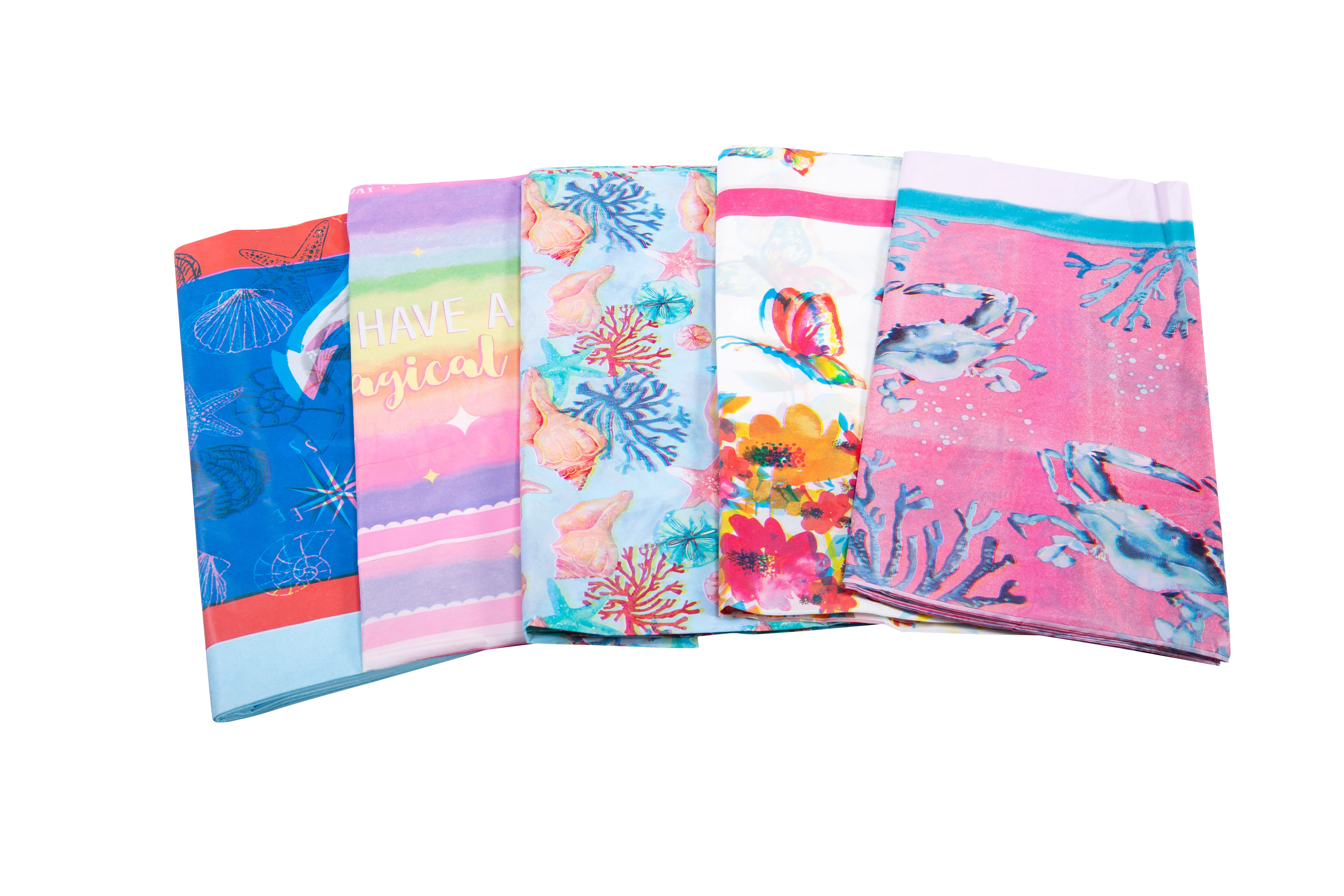 New Customizable PVC/EVA waterproof printed plastic table cloth roll