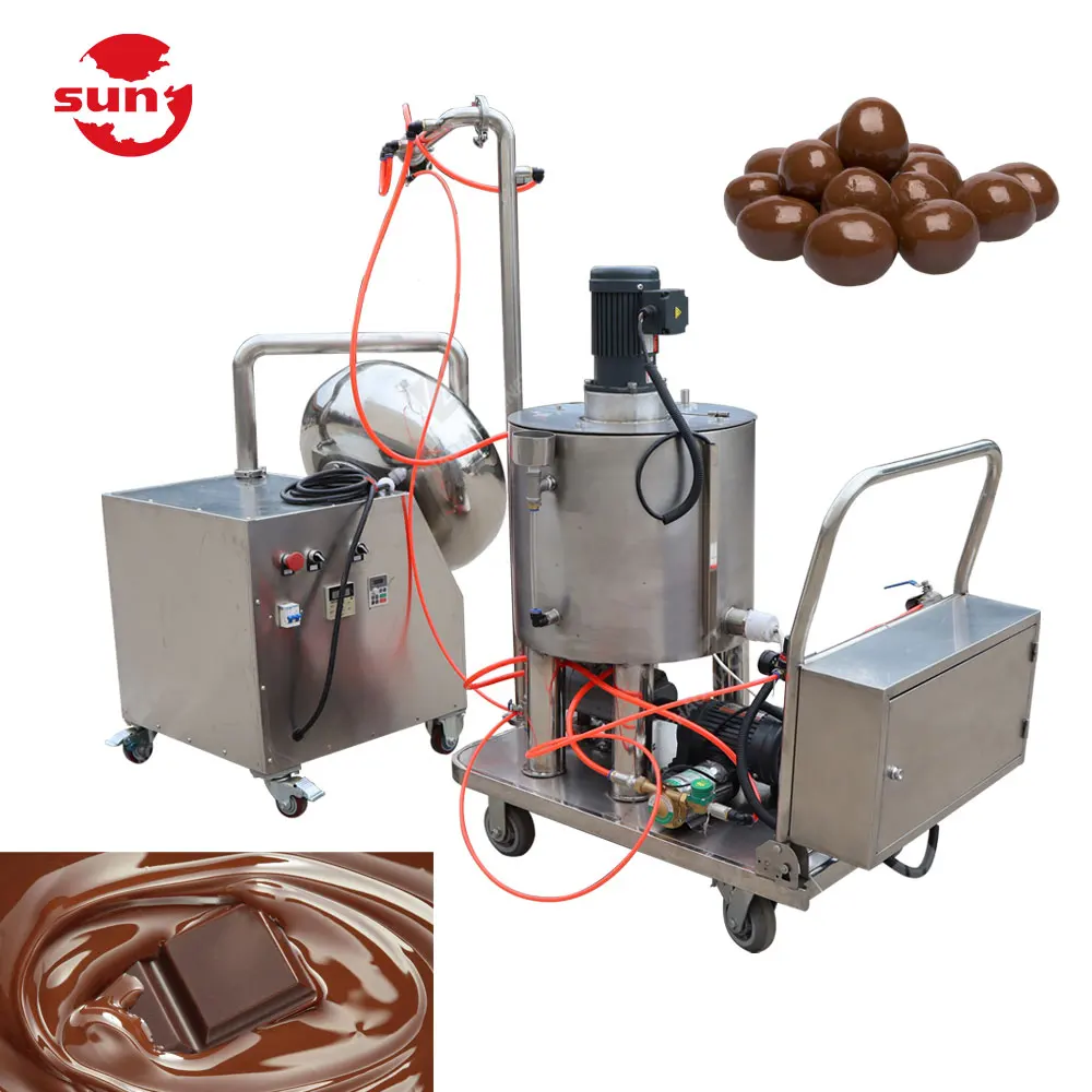 Commercial automatic stainless steel chocolate and cocoa sugar peanut coating machine