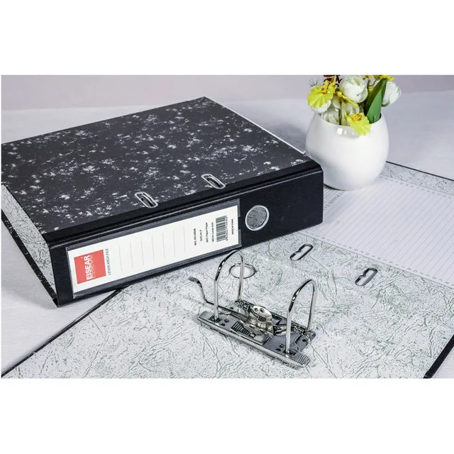 Изготовленный На Заказ A4/FC 3 дюймов мраморной поверхности бумаги материал картона 2-кольцо файл папка-скоросшиватель