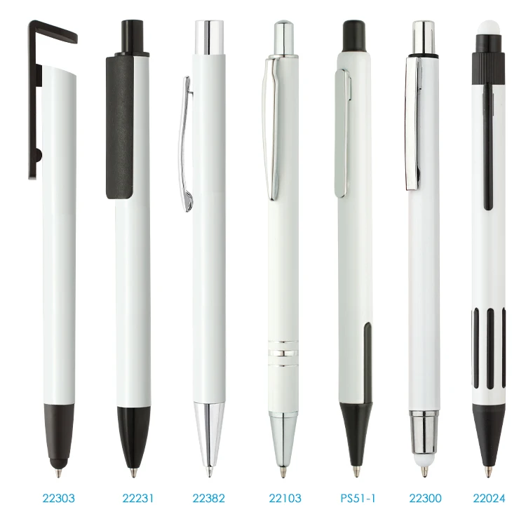2023 Big Clip Sublimation Customized White Plastic or Metal Ball Pen Ballpoint Custom Logo Plastic