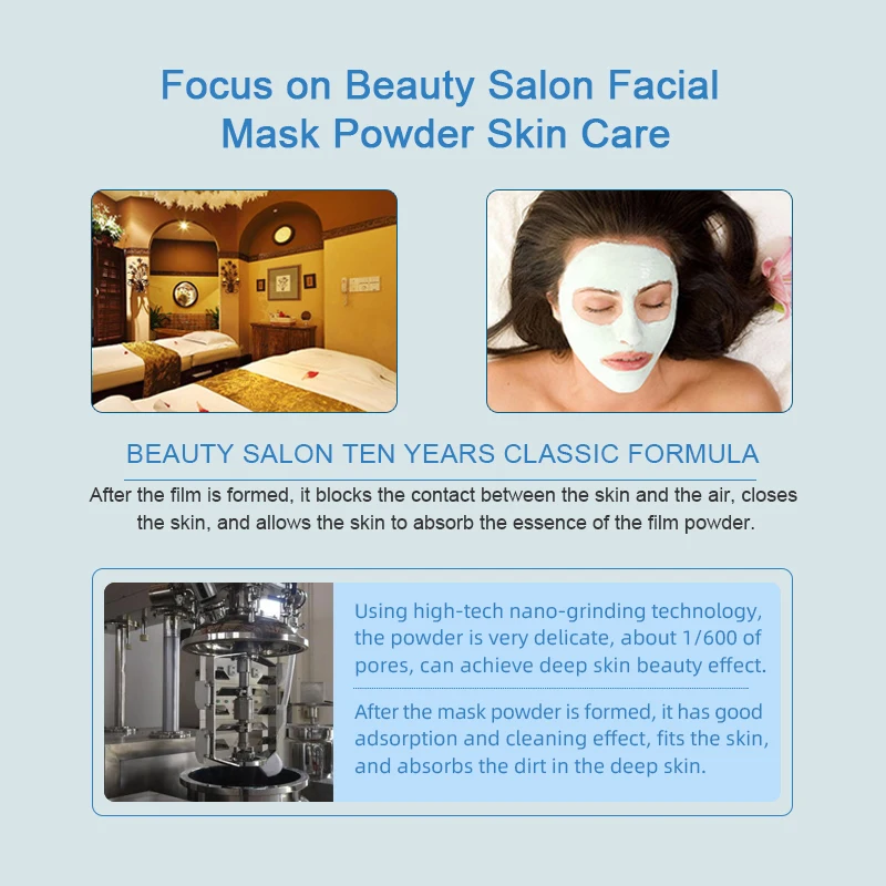 Cosmetics Private Label 1kg DIY Collagen Facial Mask Cooling Hydrating Brightening Peel Off Modeling Mask