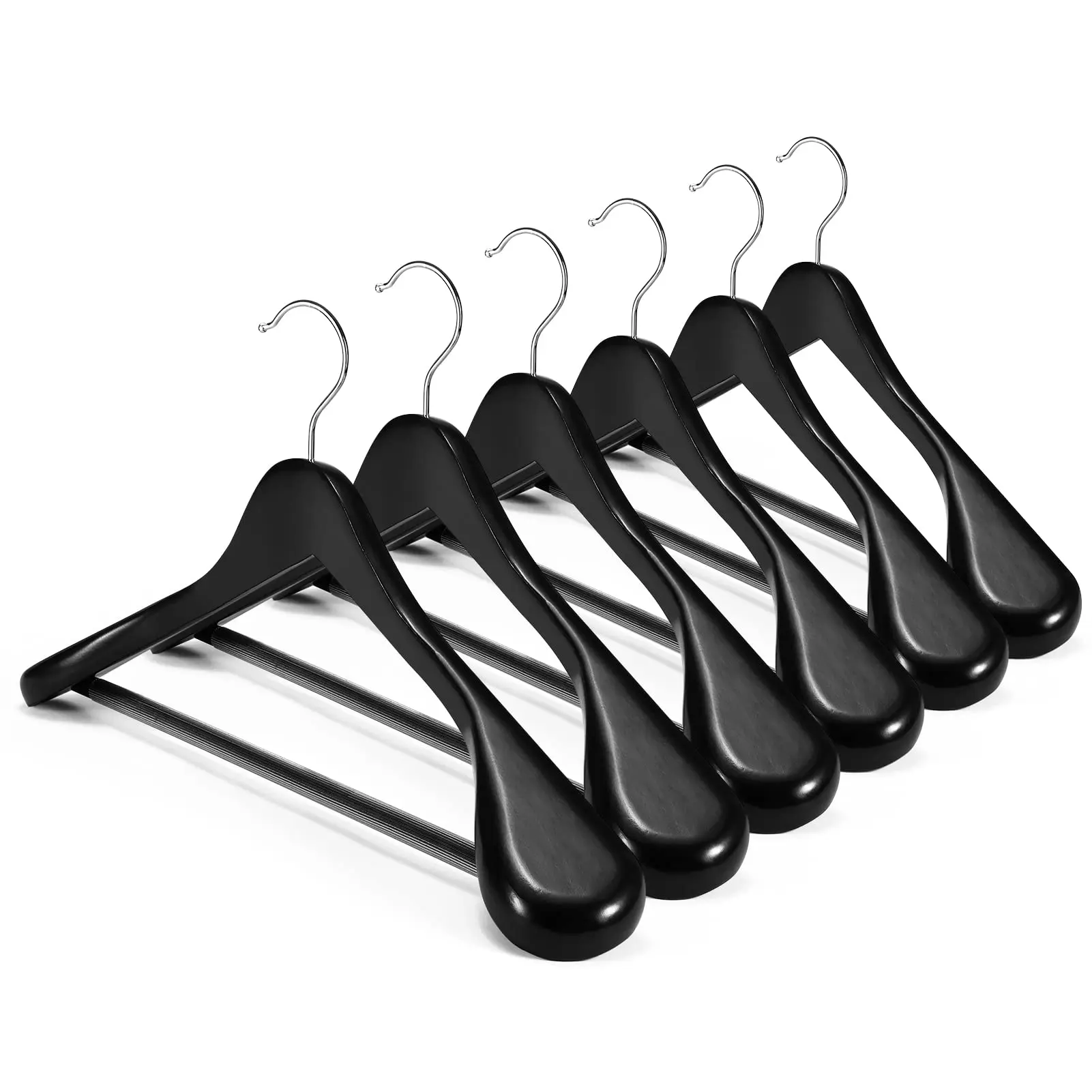 Shopping Mall Clothing Hangers Black color Jacket Hangers Heavy-duty Hangers