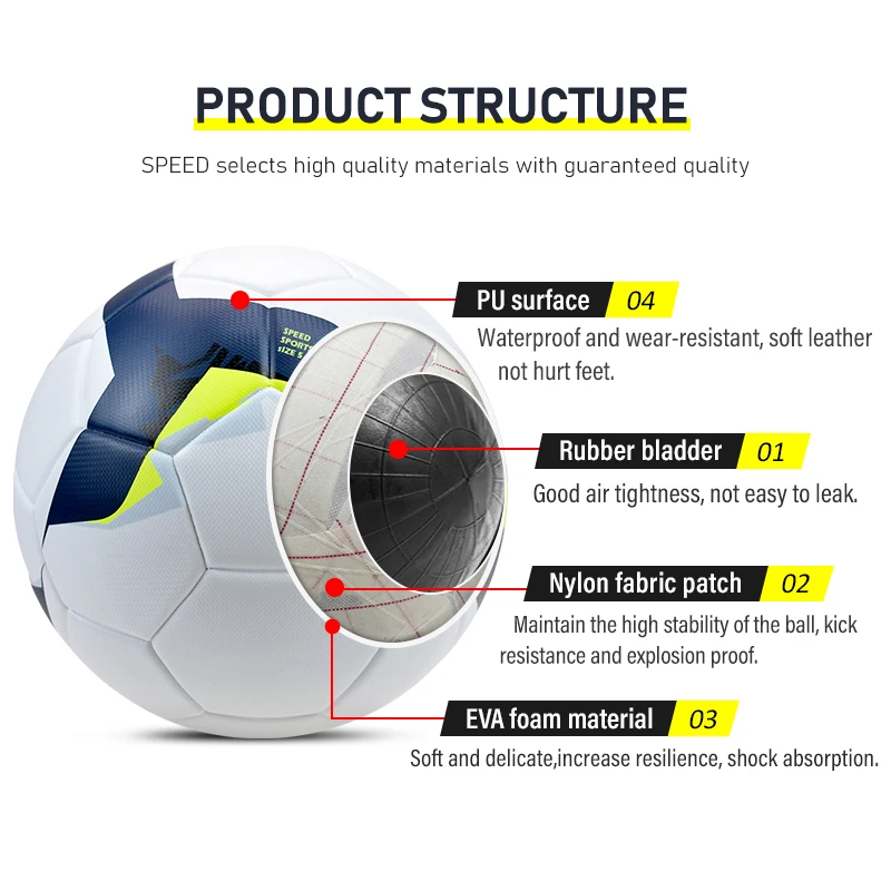 Hot Sales Ready stock soccer balls  PU Thermal Lamination OEM Custom football ball size 5 official match soccer ball