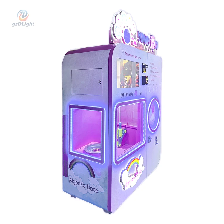 Mg330 Cotton Candy Vending Machine Remote Control On/off Electric Commercial Use Coin And Bill Operated Airport Vending Machine