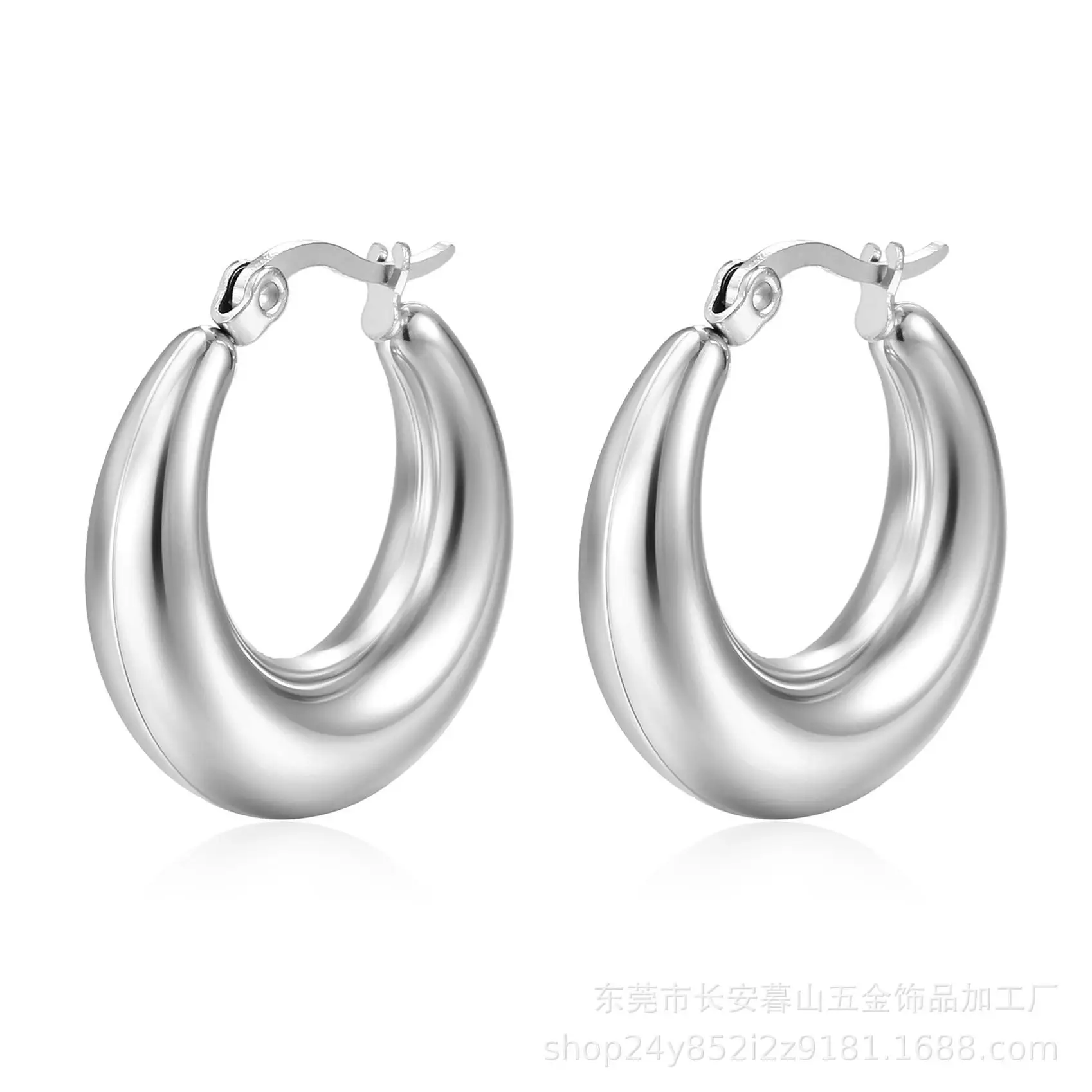 Stainless Steel AlloyHoop Earrings Seed Bead Chunky Indian Traditional Bridal Moon Sublimation Blanks Laminated Gold Earrings