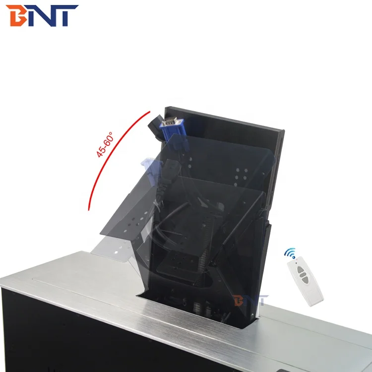 Smart lifting mechanism conference desk motorized computer monitor lift