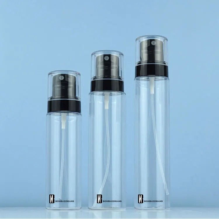 
50ml -250ml PET HDPE Empty Custom Perfume Clear Fine Mist Spray Bottles Refillable Sprayer Bottles for Cosmetic Skin Packaging 