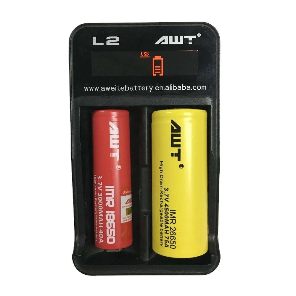 Battery Charge 18650 cell  L2 battery charger for 18650 lithium li-ion battery fast charger AWT