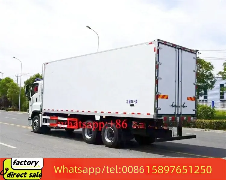 Japan Isuzu 6*4 10 wheels 20ton 30ton refrigerated van truck cooling van refrigerator truck box for sale