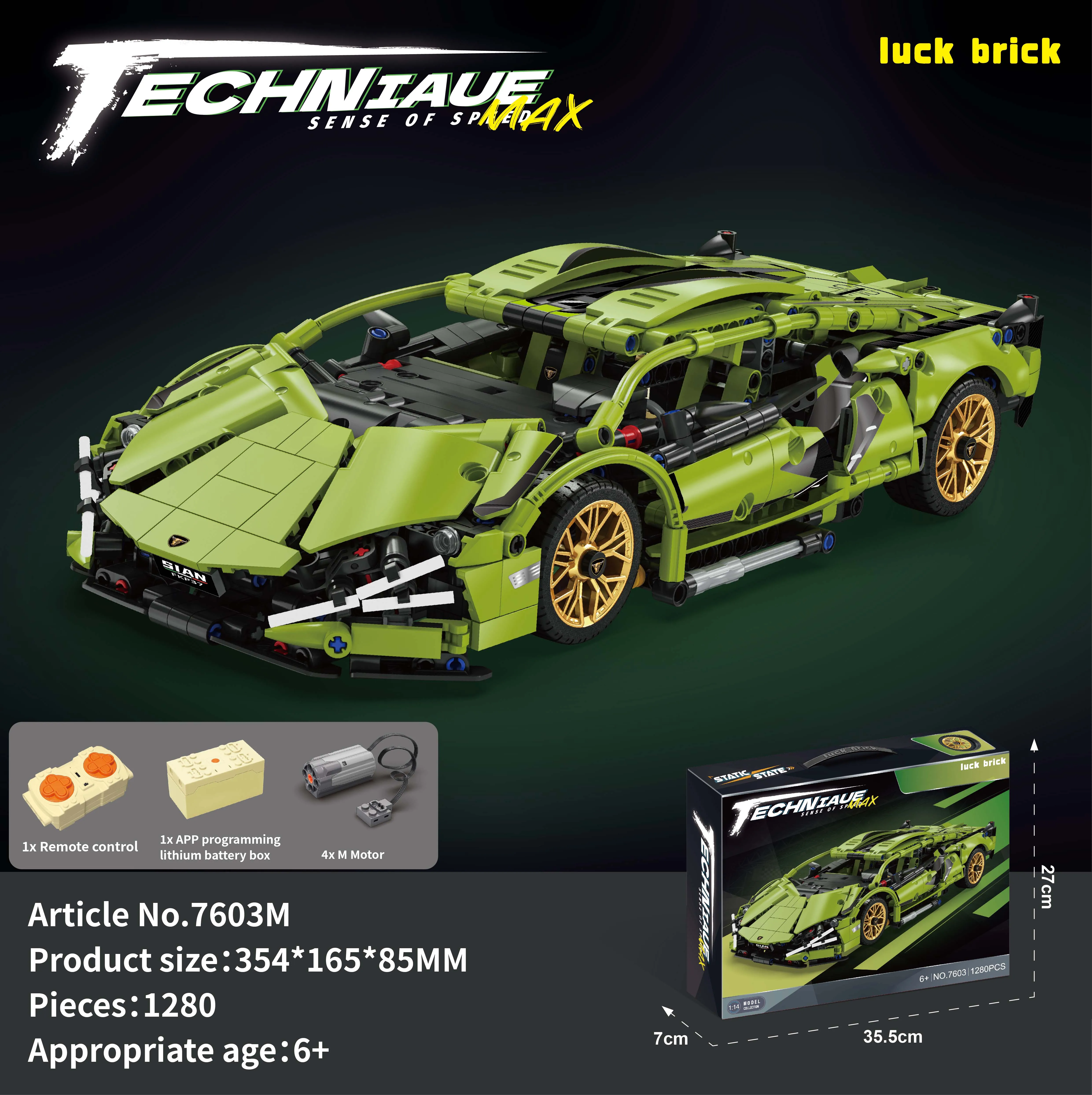 Супер гоночный 1280PCS1/14 спортивный автомобиль строительный блок технологии RC DIY сборка детская игрушка