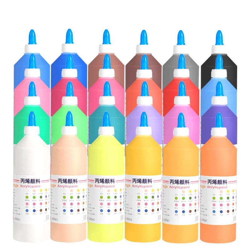 500ML Acrylic Paint High Flow & Ready to Pour Multi-purpose Paints for Kids DIY Canvas & Paper Rocks Wood and More