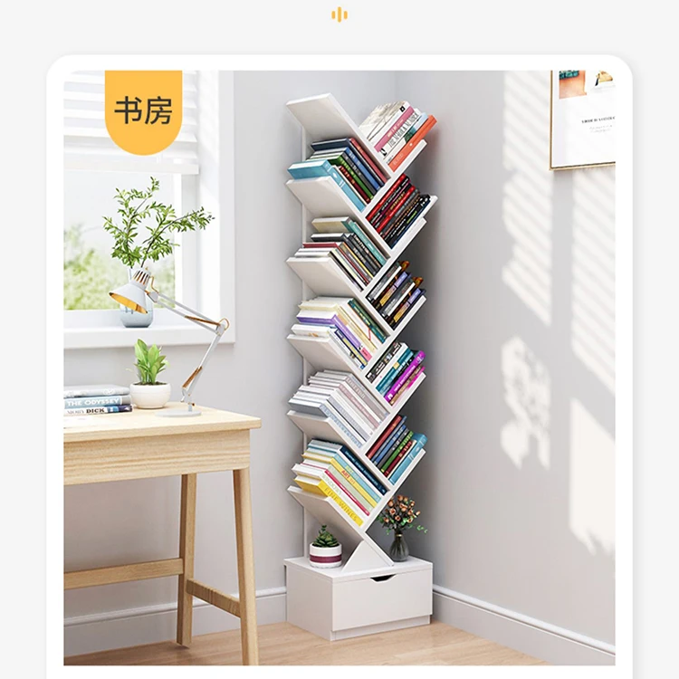 Современный детский книжный шкаф полка для хранения от пола до стены в форме дерева простой и маленький стеллаж гостиной дома