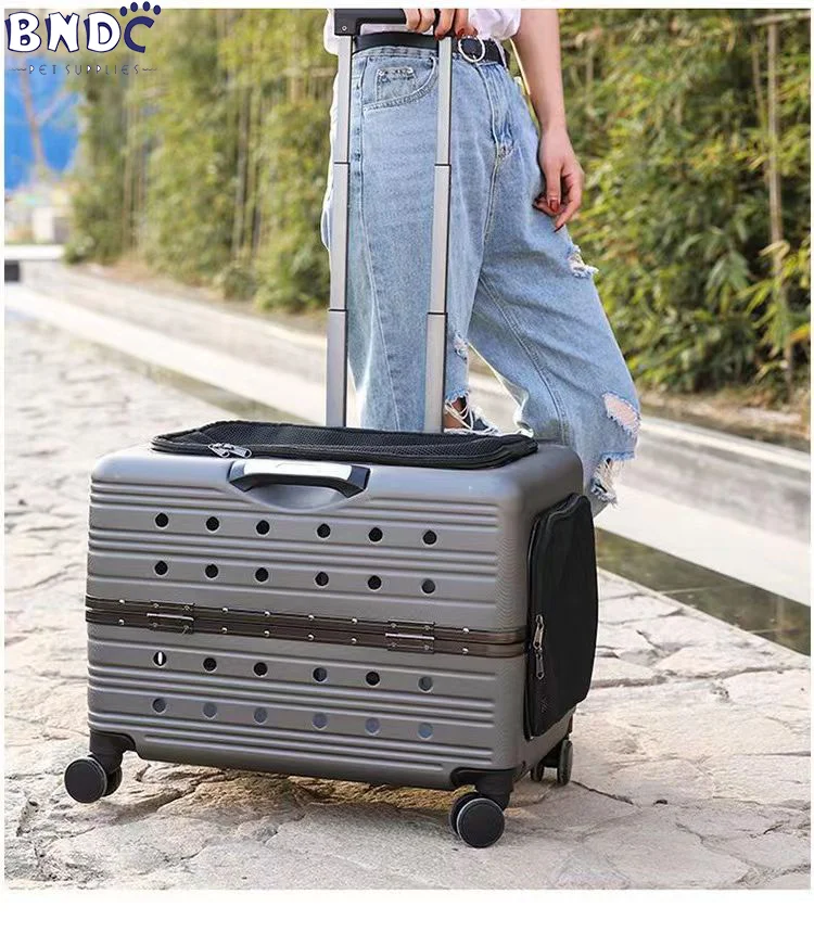 Folding Pull Rod Pet Backpack Travel Cat Box Collapsible Dog Carrier Pet Carriers Pet Trolley Carrier With Wheels