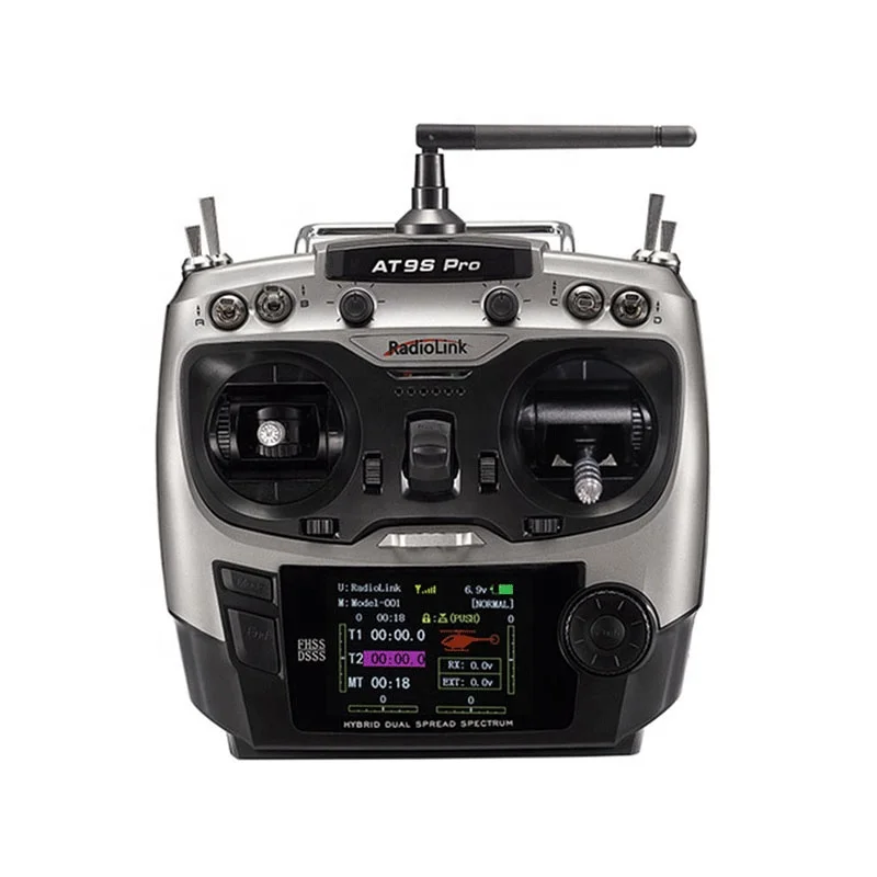 AT9S Pro 12 Channels 2.4G Transmitter Remote Controller Support Crossfire Protocol W/ RX R9DS for FPV Fixed Wing Drone