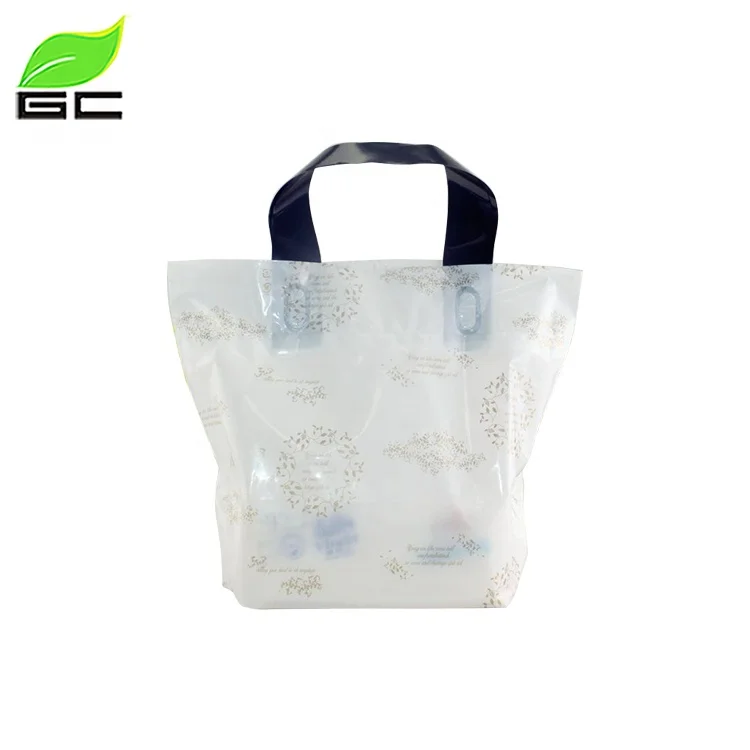 Custom Size Cheap Promotional Shopping Plastic Handle  Bag With Logo print Recyclable Factory Directly Sales