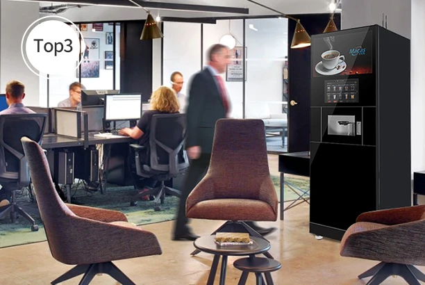 EVOACAS Fully Automatic Coffee Beans Vending Machine 27inch Advertising Screen Self-Serve Coffee Grinder Coffee Making Equipment