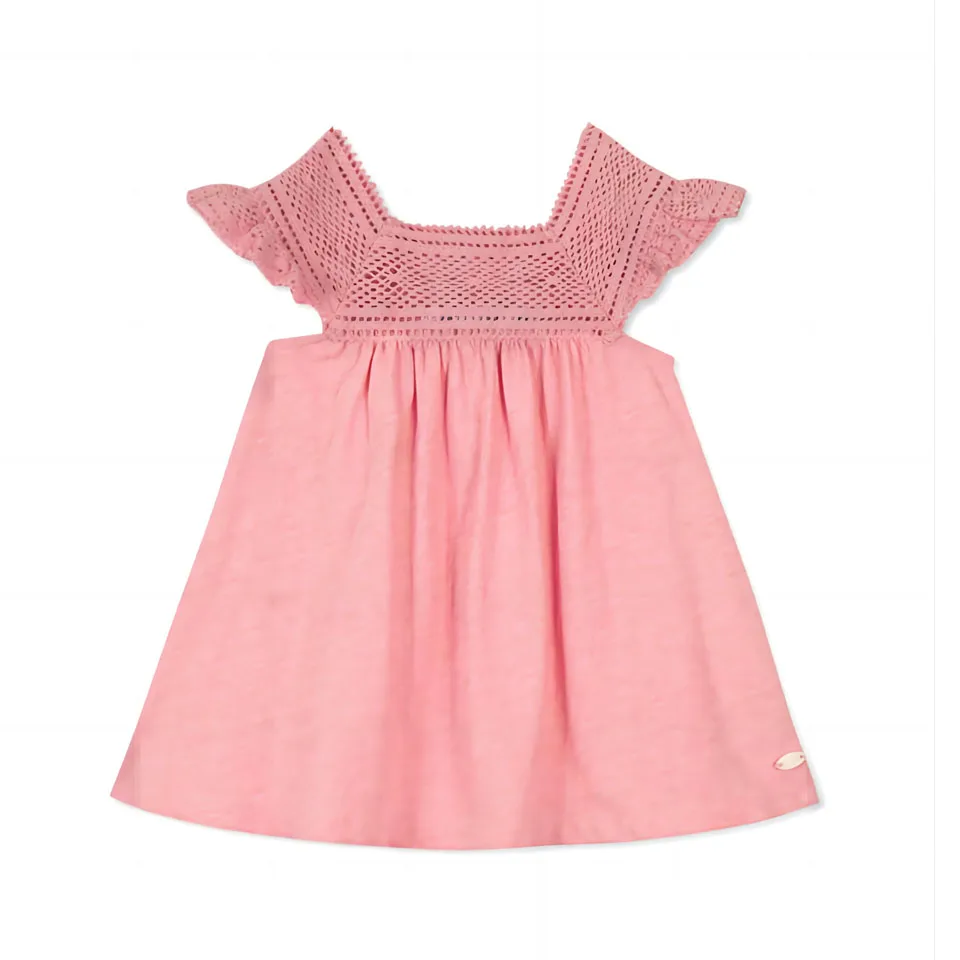 Infant Dress Flutter Sleeve Baby Girls Clothes Party Wear Fashion Breathable Photography Solid Color