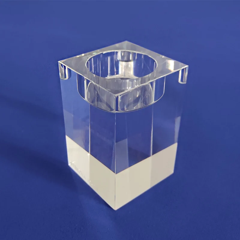Modern Clear Crystal Votive Candle Holder Acrylic Exquisite Tea Light Holders Candlesticks Solid Square Candlesticks for Wedding