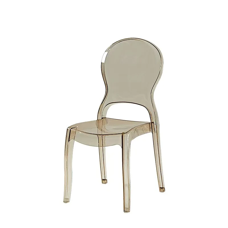 Nordic transparent chair home modern simple acrylic dining chair home dressing stool back  crystal chair