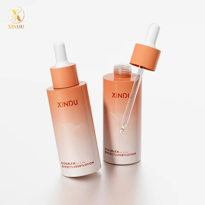 Custom Logo 30ml 50ml Flat Shoulder Amber Green Thick Hair Oil Serum Glass Dropper Bottle For Essential Oil
