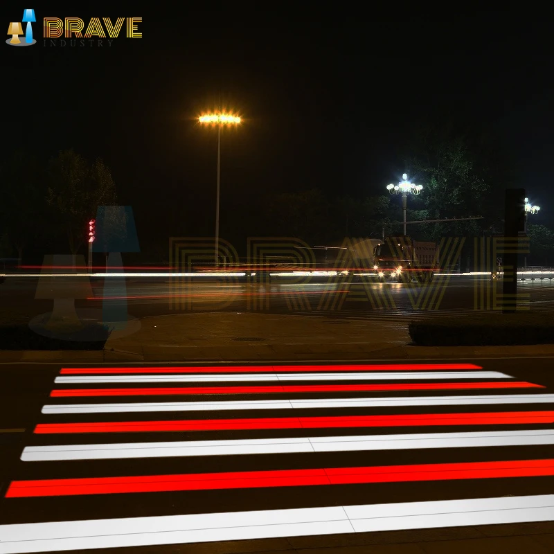smart pedestrian crossing change color crosswalks by remote waterproof IP65  LED zebra crossing for Road