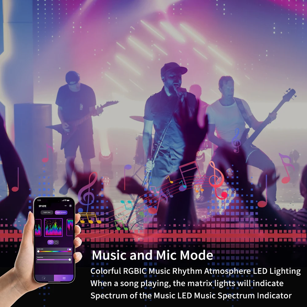 Tuya Smart WiFi Zigbee BT Colorful X7 LED Music Controller SP107E Matrix 1024 Pixels LED Panel Light Music Spectrum Controller