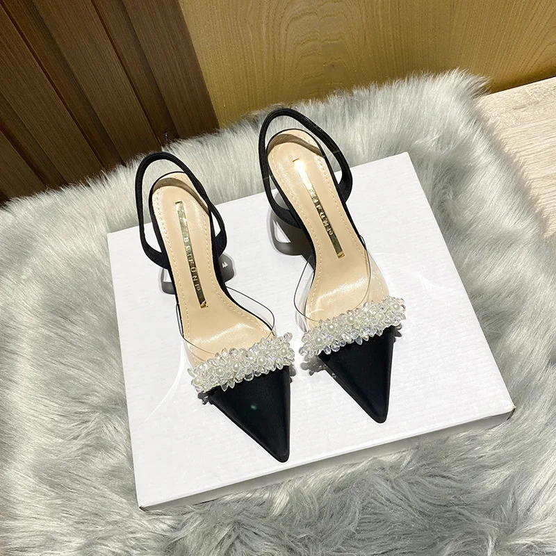 Elegant Bridal Shoes Pointed-Toe Rhinestone High Heels Stilettos Fashion White Wedding Shoes For Women