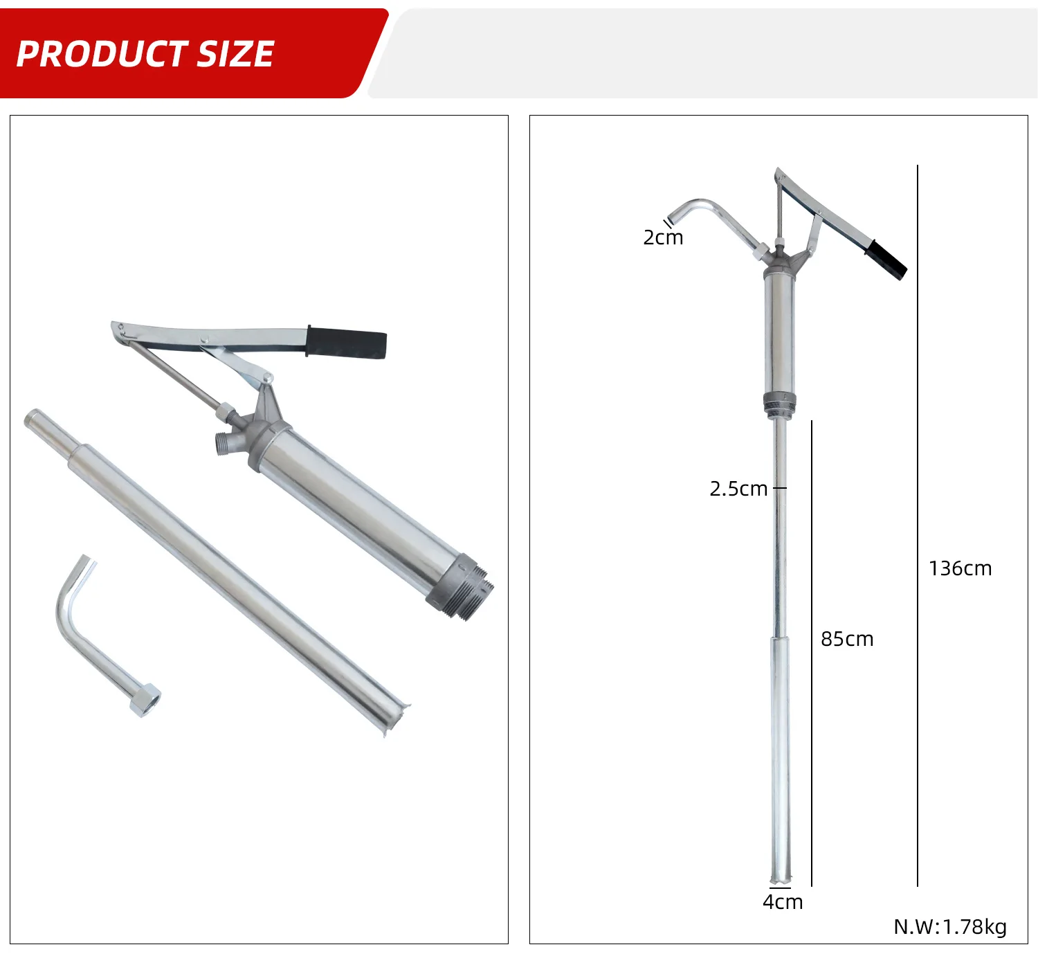 High quality lever bucket pump, portable manual pressure oil pump, refueling and oil suction equipment, manual oil pump