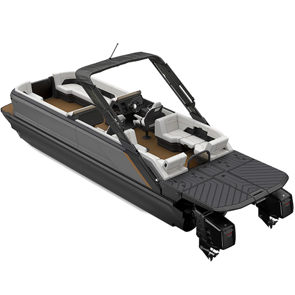 2025 New 27ft Kinocean Big Discount Fiberglass Fishing Pontoon Boat For Sale With Outboard Motor