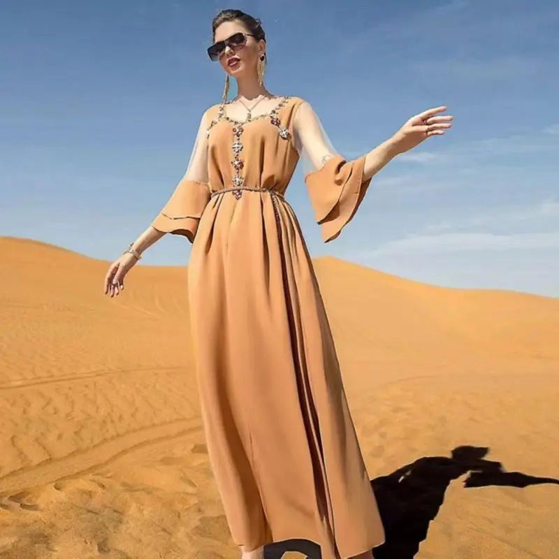 2022 chic high quality maxi dress party gowns ladies elegance hoodies abaya muslim dress dubai islamic clothing