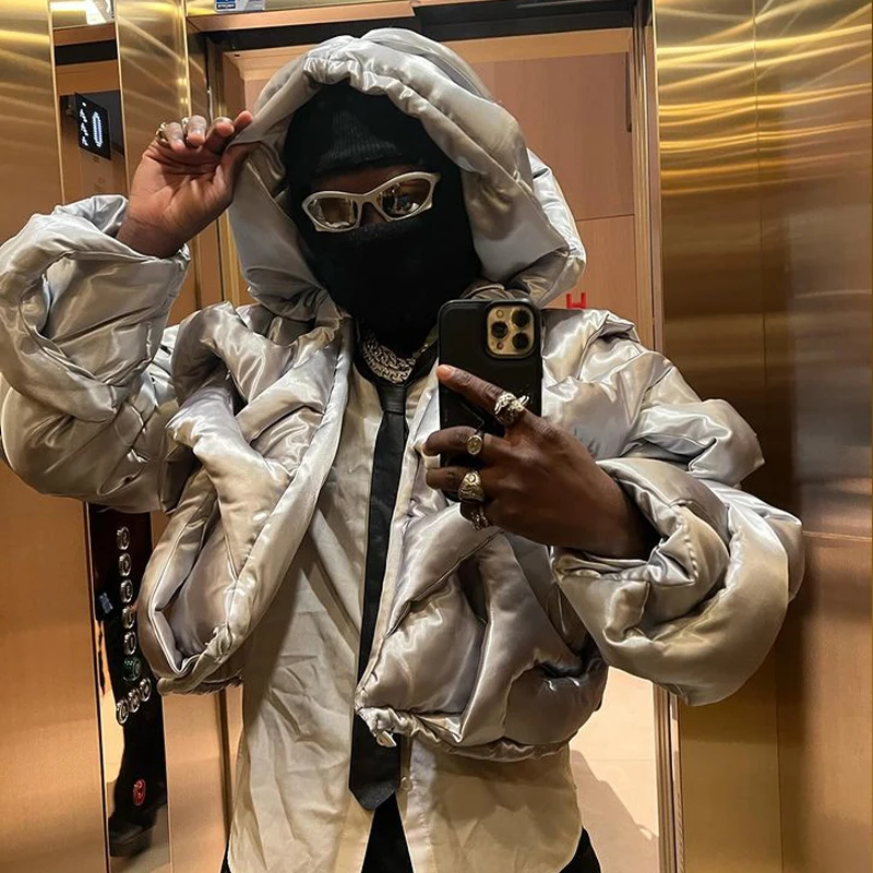 DIZNEW Latest design Mens Winter waterproof warm casual puffer jacket with hooded streetwear duck down coat custom logo