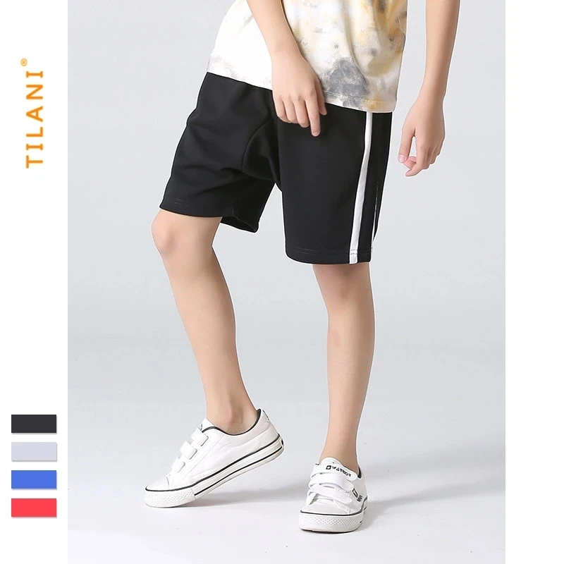
TILANI Europe and America Shorts Popular Brand Retro Side Edge Bar Three Joint Contrast Color Loose-Fit Crawler 