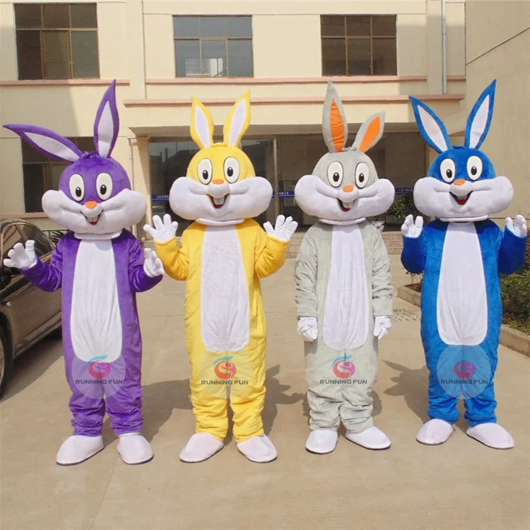 Lovely CE cartoon character Gray rabbit mascot costume for sale by EMS fast shipping