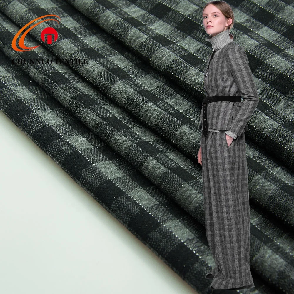 Fashion Textile  Polyester Lycra sliver line yarn dyed Jacquard  jersey knitted fabric for suit