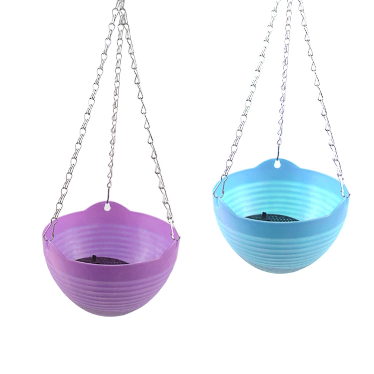 factory direct  Mini Round Rattan Planter Outdoor Indoor Hanging Self-watering Plastic Flowerpot Plant Pots