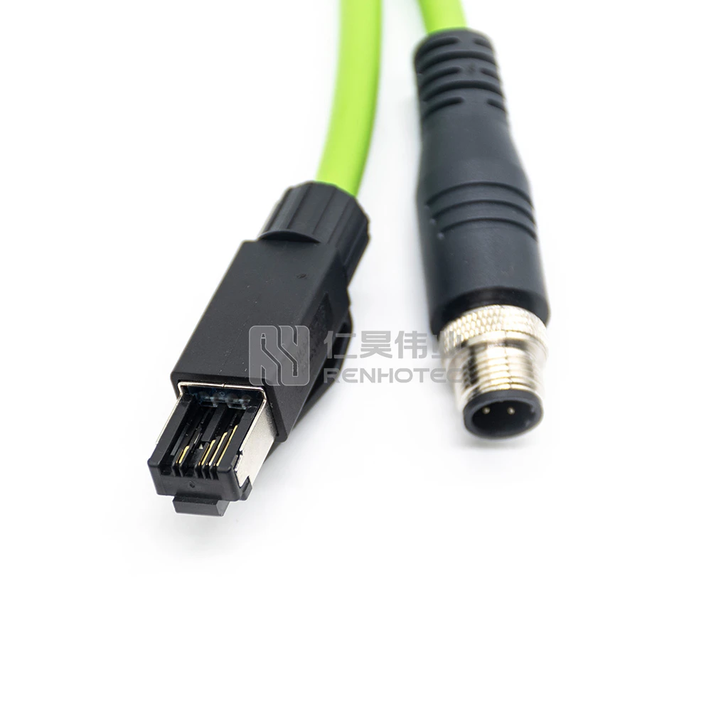 M12 4-Контактный Штекер D-код к RJ45 Crodset PROFINET CAT5E кабель для промышленного подключения Ethernet
