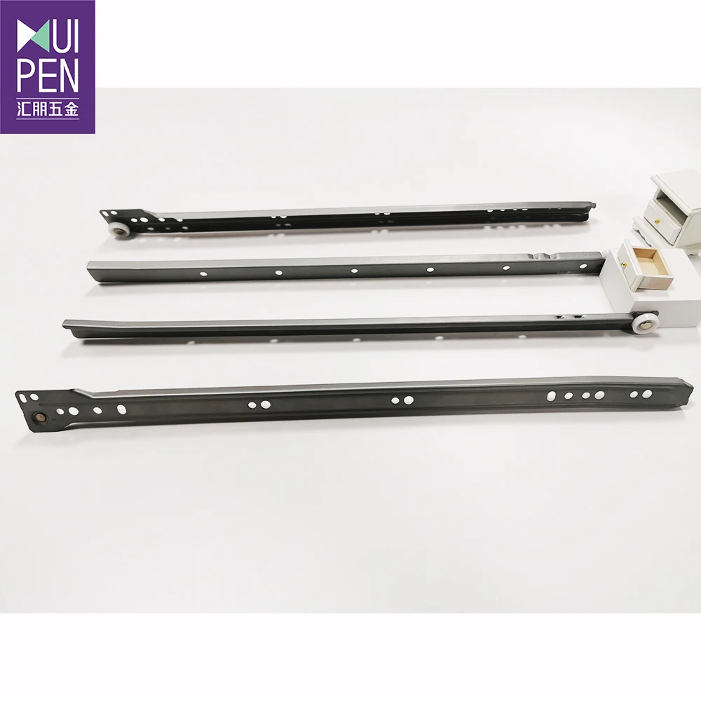Factory price powder coated paint telescopic channel ball bearing push to open drawer slide soft close  extension  drawer runner